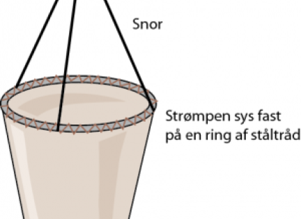 Tegning: Eva wullf Tegningen der viser hvordan en algefanger er opbygget.
