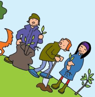 Børn planter træer
