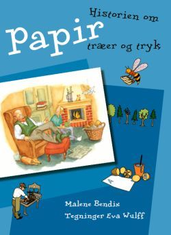 Forsiden af "Historien om papir, træer og tryk".