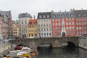 En tømrer laver træ-konstruktioner i tage, vægge, lofter - fx på disse gamle huse. Foto: Malene Bendix. En tømrer laver træ-konstruktioner i tage, vægge, lofter.