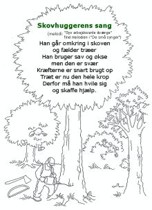 Skovhuggerbørnenes gemmeleg. Tegning: Eva Wulff. Skovhuggerbørnenes gemmeleg. Tegning: Eva Wulff.