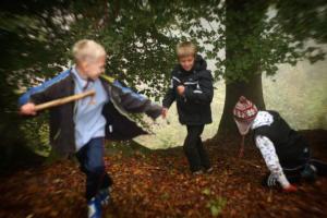 Udeskolebørn fra Bjedstrup skole. Foto: Henrik Bjerg. Løb og lær.