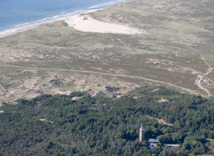 Luftfoto af Lodbjerg Sande i Nationalpark Thy. Foto: Nationalpark Thy.